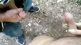 Cumshots in the park again 2