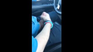 Wanking and cumming in the car with a buddy