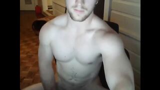 Cute Muscled Stud Jerks Off  Cums for Me on Cam