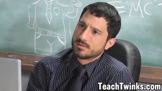 TEACH TWINKS - Adorable twink Jason Alcok anal fucked by teacher Harry Cox