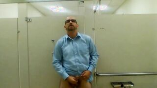 Jerking in a public restroom