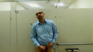 Jerking in a public restroom