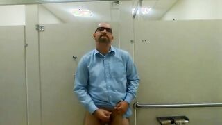 Jerking in a public restroom