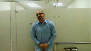 Jerking in a public restroom