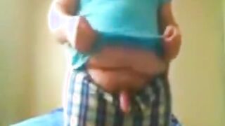 young chub strips and shows his ass