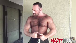 NASTYDADDY Huge Hairy Daddy Brad Kalvo Jerks Off Solo