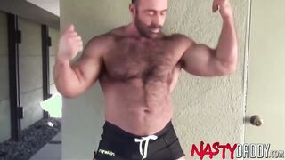 NASTYDADDY Huge Hairy Daddy Brad Kalvo Jerks Off Solo