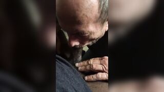 Grandpa Sucks My Interracial Dick (No Cum)