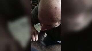 Grandpa Sucks My Interracial Dick (No Cum)