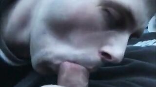 Car Blowjob with a Twist: I Cum in His Mouth!