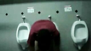 Public Handjob in a Restroom by Bigcockflasher