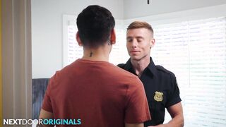 Cub Cop Quiets Frightened Jock wt His Fuck-stick - NextDoorStudios