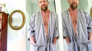 hairyartist in jism watch Will in his bathrobe