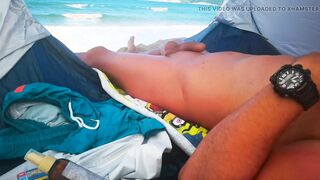 Attempting Not To Get Rigid Seeing Nubiles On The Naked Beach - Delicate Chisel Precum Seep