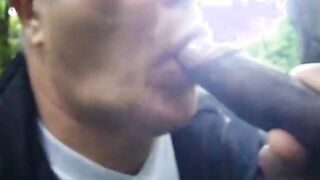 Sucking Black Cock Outdoors