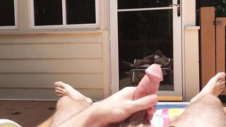 Outdoor Twink Masturbates and Cums While Tanning