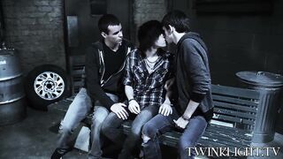 3 young gayboys making out before assfucking fuckin' xxx