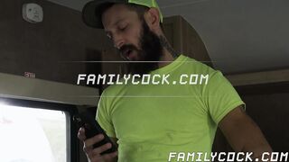 Hairy stepdaddy Matt Muck grabs my neck while he aggressively fucks me