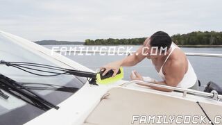 I splashed my cum on my stepson Jack Valors ass after helping me clean my boat