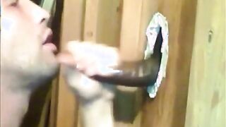 Amateur Glory Hole Blowjob with Big Cock Cumshots