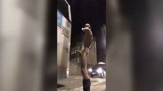 Exhibitionist Youngster Faps It on the Active Streets