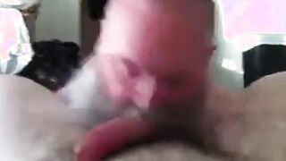 Bearded Daddy Sucks Big Cock