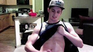 Twink Jerks Off on Webcam in His Apartment