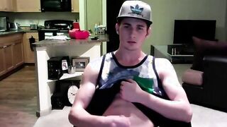 Twink Jerks Off on Webcam in His Apartment