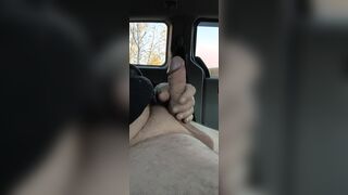 Wanking Off in the back of the Mini Camper