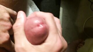 Close up jerk off with spurting cumshot