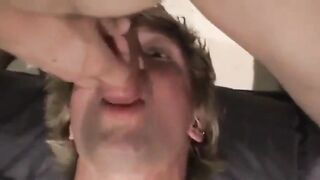 Fucking the twinks mouth and cumming on his face