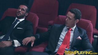 Hardcore take turn anal fucking in the cinema by suited Denis Vega and Ivan Gregory