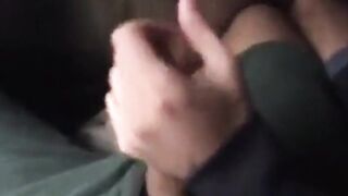 Stranger Handjob on a Public Bus - Big Cock Cums Outdoors7777