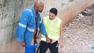 Hard workers fucking in the street