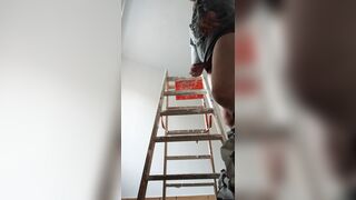 Painter uses his brush