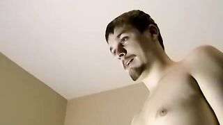 Big dicked young American receives blowjob and jerks off