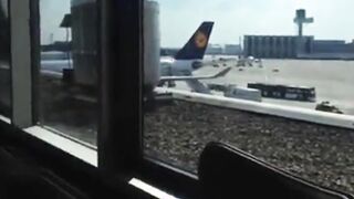 Public Masturbation: Airport Pee and Cum