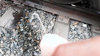 Railway employee TimonRDD found a used rubber and added his nut-juice there