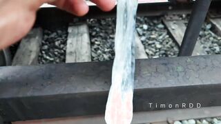 Railway employee TimonRDD found a used rubber and added his nut-juice there