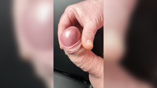 Fat uncircumcised foreskin spunk-pump jerkoff