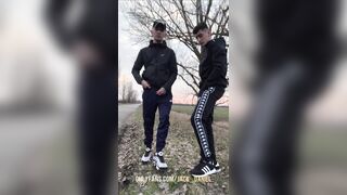 YOUNGSTERS FELLOWS OUTDOOR DEEP THROATING