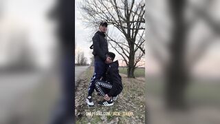 YOUNGSTERS FELLOWS OUTDOOR DEEP THROATING