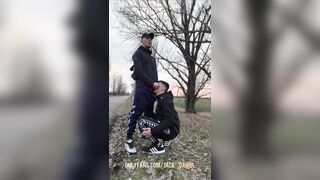 YOUNGSTERS FELLOWS OUTDOOR DEEP THROATING