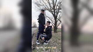 YOUNGSTERS FELLOWS OUTDOOR DEEP THROATING