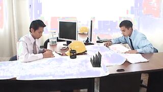 Two cock hungry Latino twinks screwing at the office