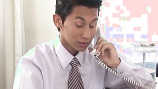 Two cock hungry Latino twinks screwing at the office