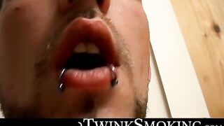 Straight hotties Boomer and Chain tried sucking each others cock while they smoke