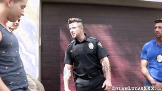 Hunky officer Bruce Beckham rimmed and hard fucked the wet butthole of Kyle Kash