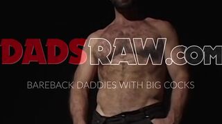 Hairy daddy Ray Dragon plays with his big throbbing cock solo