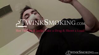 Dick stroking and red cig smoking by handsome Paradox